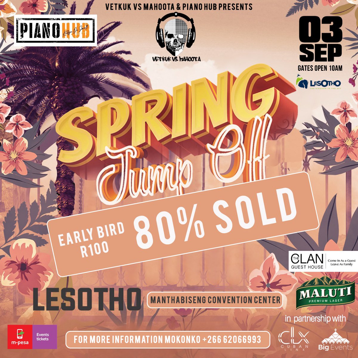 keneuoe_'s tweet image. Guyss!!!!!! Do the right thing and get your early bird tickets ASAP via M-pesa for M100

#SpringJumpOff
#MalutiBeer