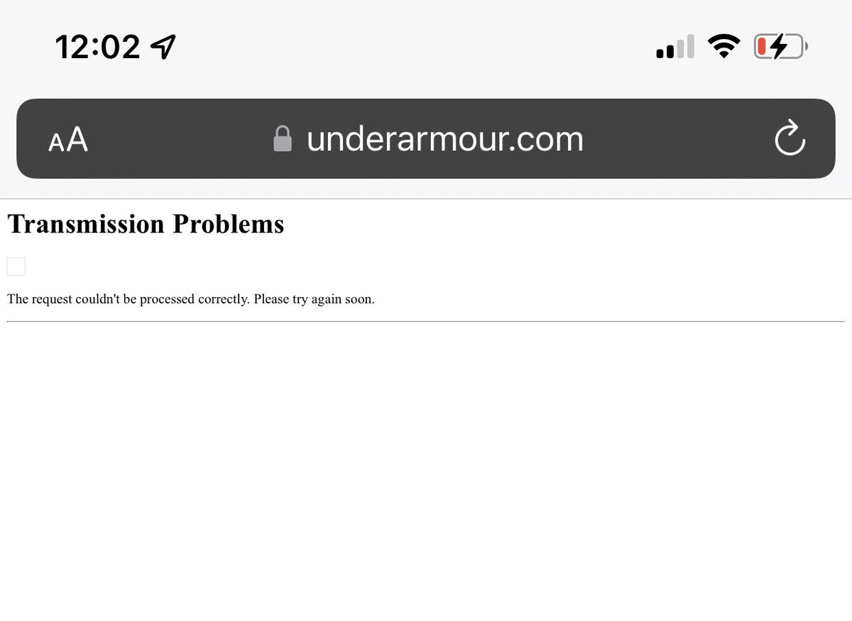 sardeshpandev's tweet photo. @UnderArmour  I am getting following error  while checkout … please help https://t.co/AZGjR1FVTl