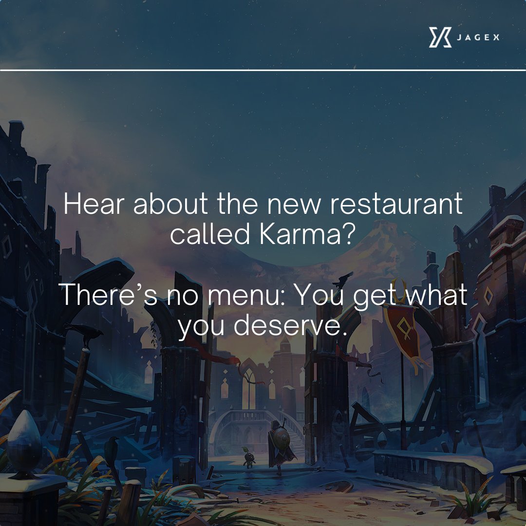 Jagex's tweet photo. It's National Tell A Joke Day! 😂

We asked the Jagex crew what their favourite jokes are, here's some of the funniest (and silliest!) https://t.co/7n4un5yXi0