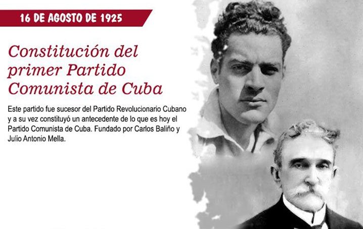 EdgarFerreraCo2's tweet photo. 16 de agosto del año 1925, Constitución del primer Partido Comunista de Cuba por Carlos Balinño y Julio Antonio Mella .
#CubaViveEnSuHistoria
#CubaPorLaPaz
#Matanzaa
#JovellanosEnVictoria
@SuselyMorfaG @PupoReyna
@HumbertoCHernn2 @Ephj20
@PabloSanram
@RamonGomezMedi4 https://t.co/z6fQ2i2l0b
