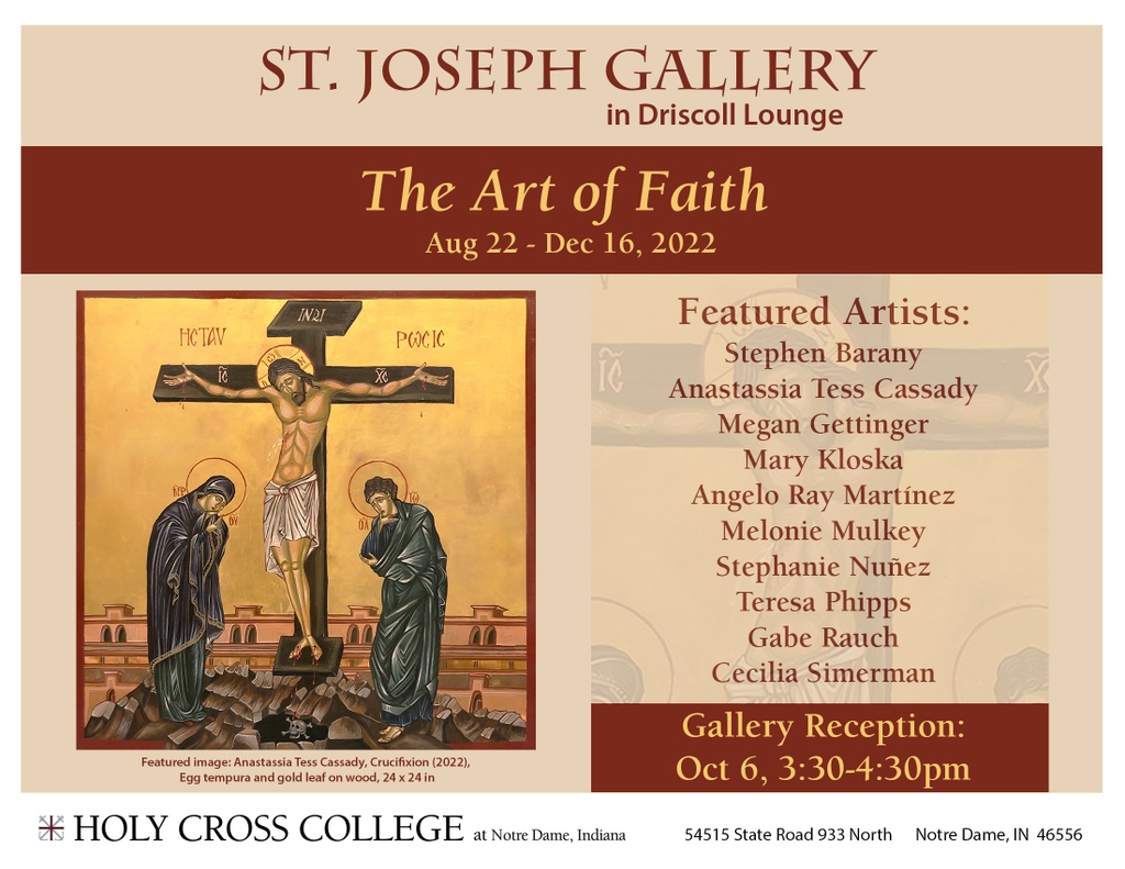 HolyCrossND's tweet photo. Please join us!
#hocroproud
#HCVisualArts
#StJosephGallery
#HoCroProud
#HoCroStrong
#HC365
@hcvisualarts https://t.co/1UrgbceffR