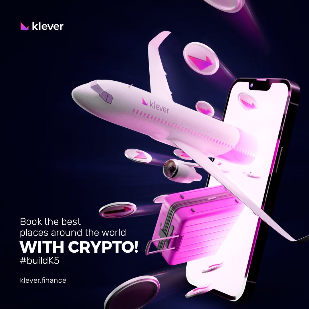 🌎 What if you could book your entire vacation using crypto like #KLV in a safe &amp; easy way? It's possible!

1️⃣ Download <a href="/klever_io/">Klever Wallet</a> #K5
2️⃣ Click "Book your Hotel using Crypto"
3️⃣ Visit Klever's #Travala page &amp; purchase

➡️ onelink.to/455hxv

Lets #buildk5 together 🥷