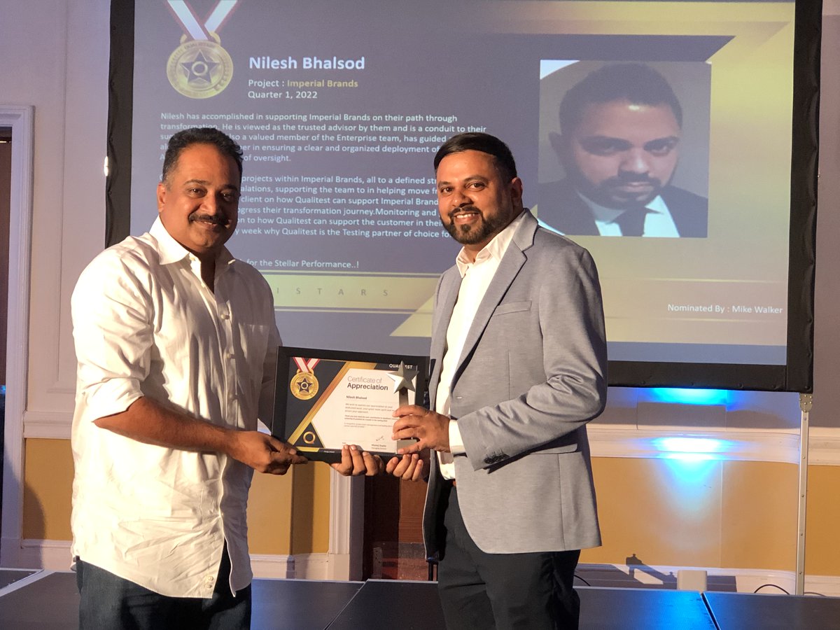 QualityAIGroup's tweet photo. #Qualitesters in the UK spent an amazing day, as Qualitest CEO - Anbu Muppidathi spent some great time and handed over awards to our Qualitstars and top performers.
Check out some of the moments here
#LeadershipTalks #Leadership #LifeAtQualitest #QualityEngineering #QA https://t.co/8DVwM0M6TG