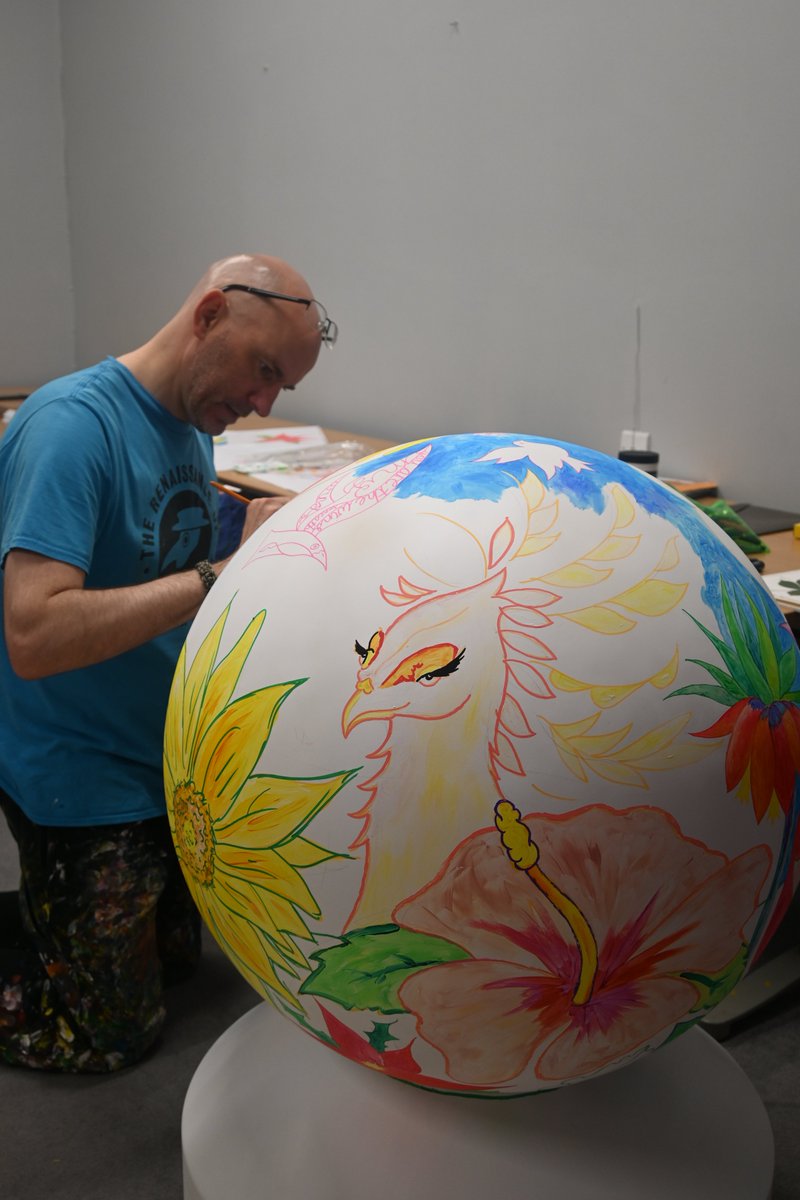 LivLighthouse's tweet photo. @TWR__org The World Reimagined, exhibition is now open and you are able to view our globe sculpture beautifully painted by @HarwoodAliArt on the third floor of the @World_Museum
#theworldreimagined #TWRLCR #raceequality #artist #liverpoollighthouse #community #ESOLstudents https://t.co/GIzyFwDE4u