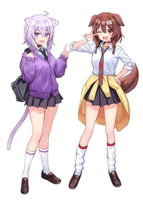 犬と猫#絵かゆ #できたてころね 