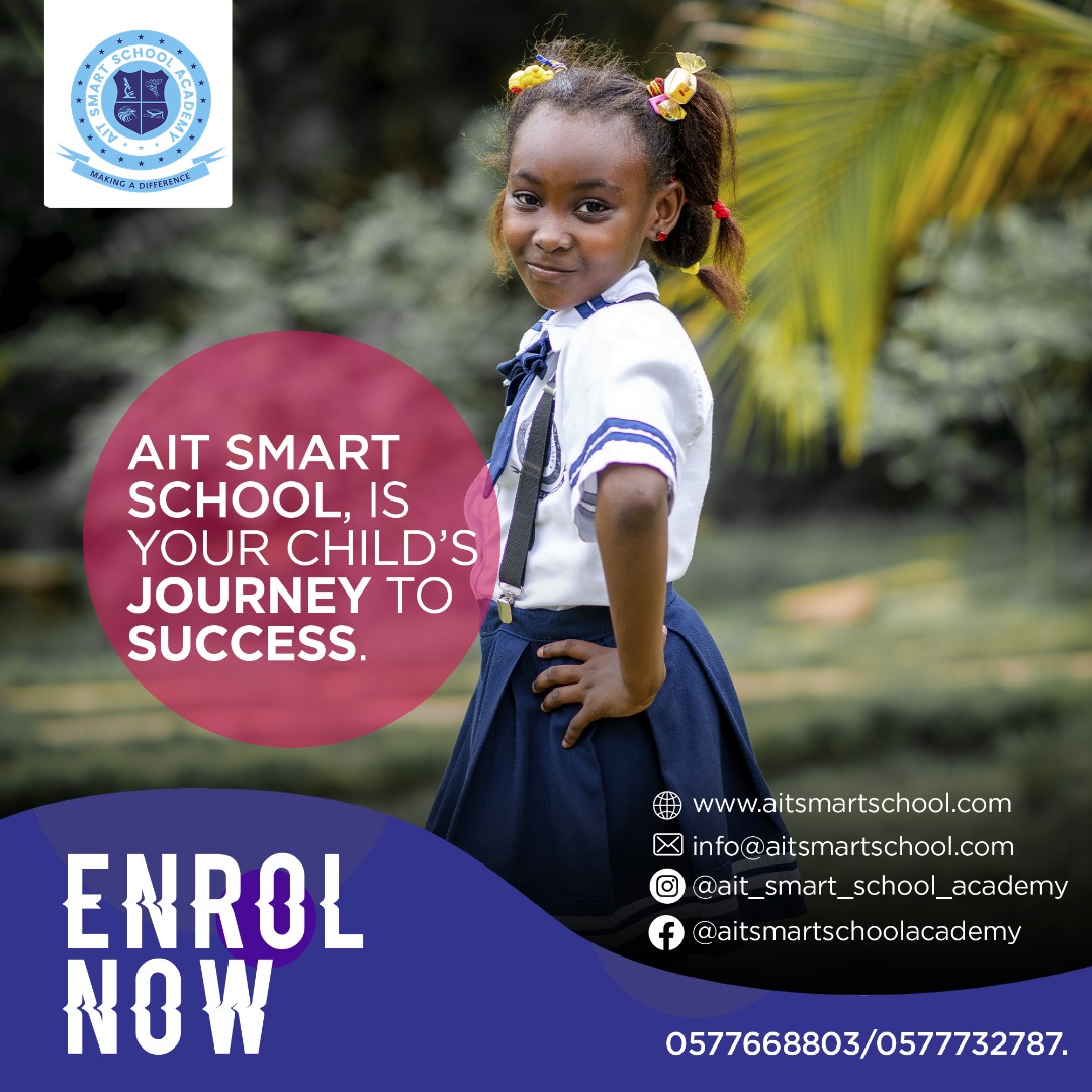 smart_ait's tweet photo. ADIMISSIONS  IS ON GOING.
Join the amazing AIT Smart School Family today for your child's success.
#aitsmartschool
#Ghanaschool
#bestschool
#makingthedifference https://t.co/JDs3xs0knm