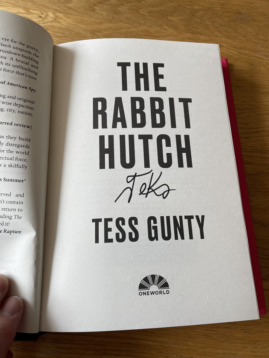 yearsofreading's tweet image. Thank you so much to the team @OneworldNews for my beautiful finished and signed copy of #TheRabbitHutch by #TessGunty

It’s an incredible novel that will make you change the way you look at the world.

Have I told you this week how much I loved it? I just have!