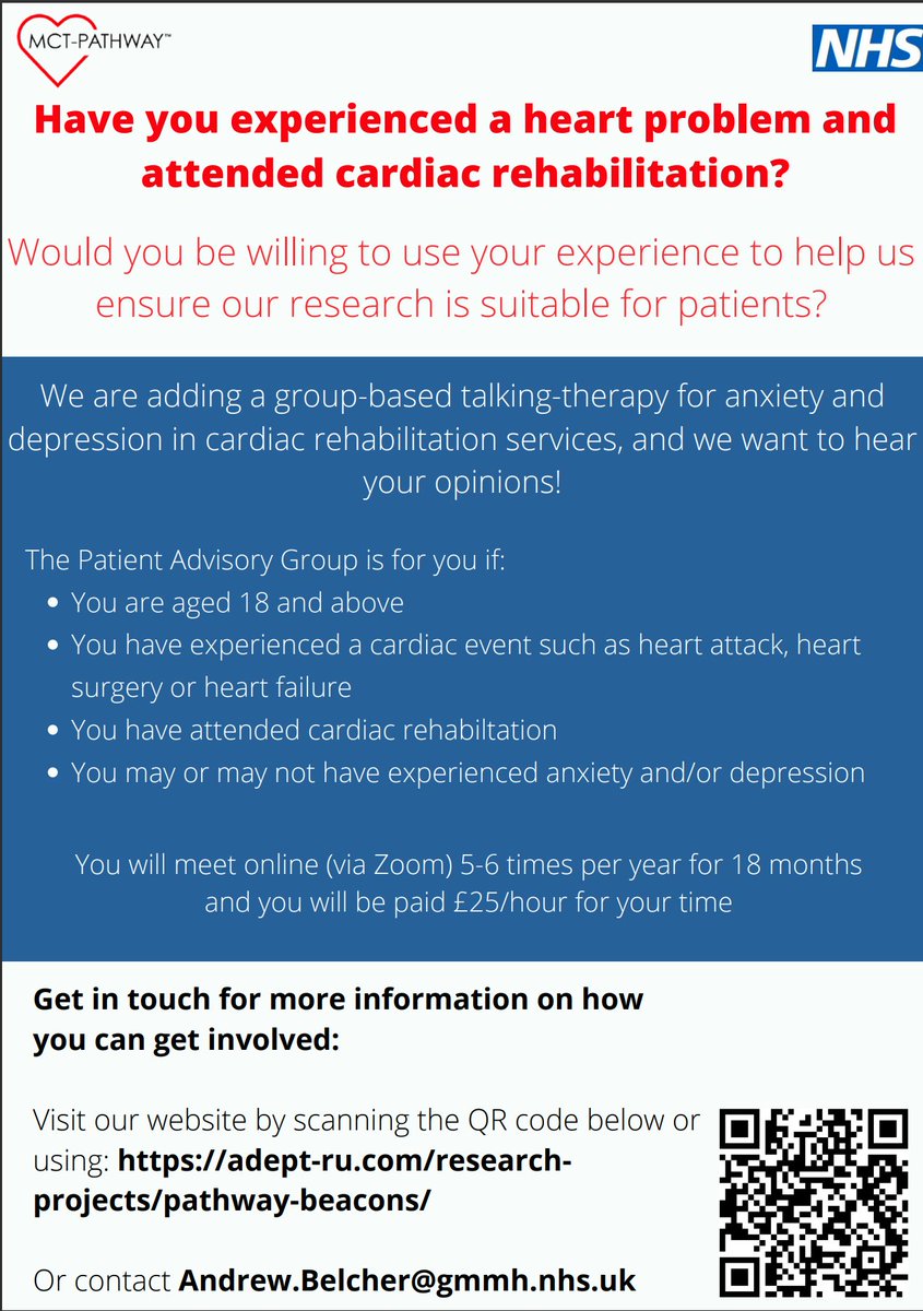 We are looking for members of the public who would be interested in being involved in a patient and public involvement (PPI) group for the #PATHWAYBeacons study.

If you are interested in being a part of our PPI group or want some further information please see our advert below: