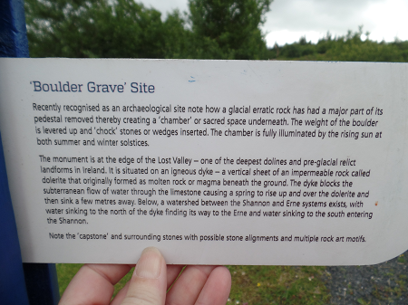 Another boulder grave - one of many megalithic sites now showcased in Cavan Burren Geopark <a href="/cavanburrenpark/">Cavan Burren Park</a> <a href="/cuilcaghlakes/">Cuilcagh Lakelands UNESCO Global Geopark</a> 
Only recently recognised as an archaeological site - see information card in the picture 8/
Photos by optimistic20814 (Susan) #TombTuesday