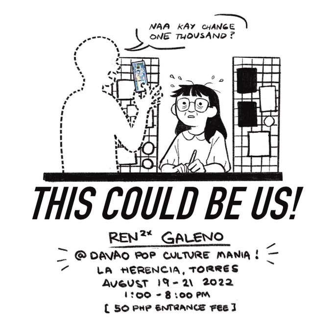 I'll be at Davao Pop Culture Mania! First con in years!! Selling some new and old comics, stickers, prints, and maybe some live commissions!! 

Hope to see you there! (With sinsilyo pls maluoy unta mo) 