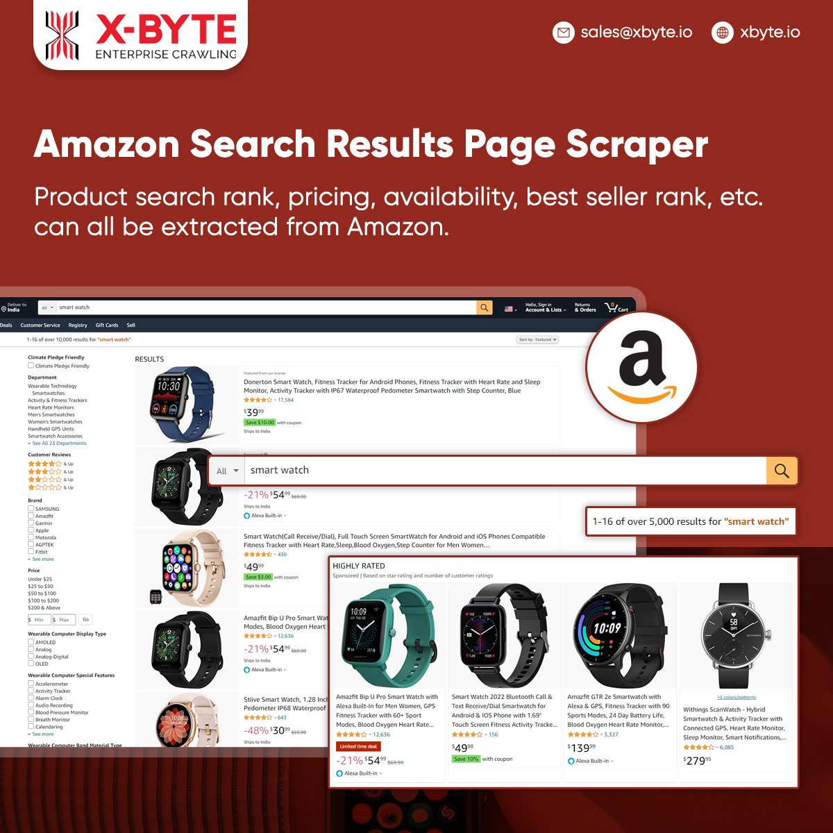 xbyteio's tweet image. Gather product information from Amazon search results and product pages, including product name, ASIN, pricing, FBA, best seller rank, pictures, stock, complete description, and 20+ data points.
xbyte.io/amazon-product…
#AmazonScraper #AmazonDataScraper #webscraping #usa #canada
