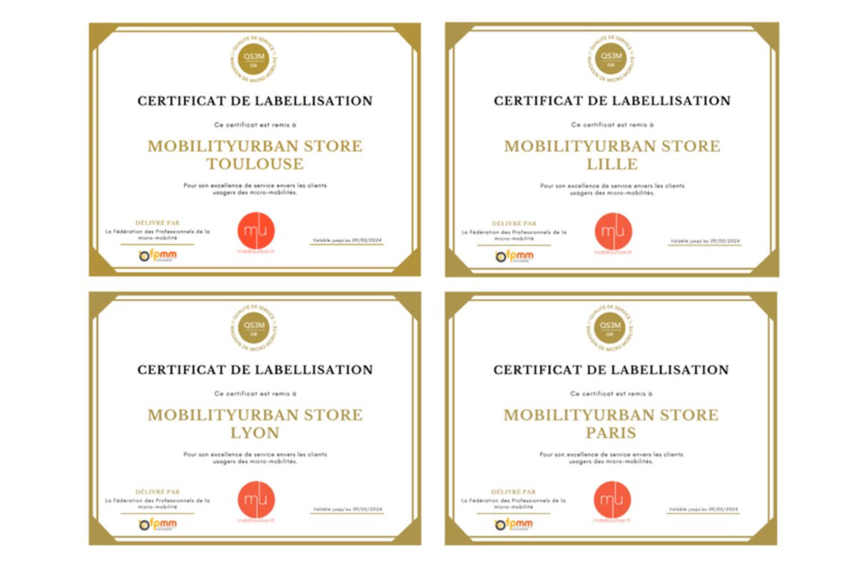 MobilityUrban's tweet photo. LE SAVIEZ-VOUS ? : quelques mois Depuis, nos magasins ont décroché le LABEL OR : Qualité de Service Magasin Micromobilité. Cette reconnaissance est une vraie fierté pour nous !
On vous en dit plus : https://t.co/QHt3A0ZK2w #solutionEDPM #Mobilityurban @JPasseAuVert @FMobilite https://t.co/e7qfKAWkLr