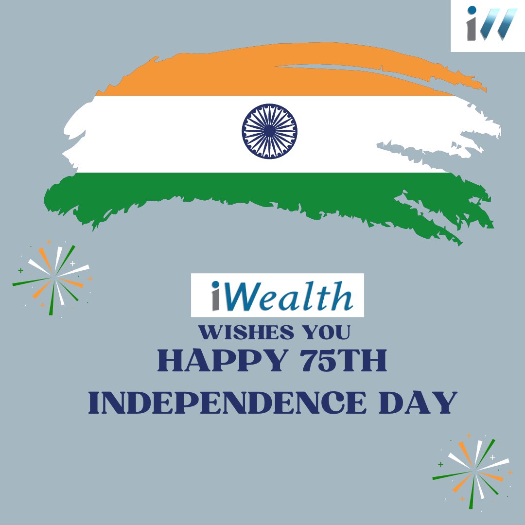 iwealthLLP's tweet photo. We are celebrating 75 years of Independence at I-wealth Management. Wishing you all Happy 75 years of Independence!!

#Iwealthmanagement #independenceday #75yearsofindependence #explore #market #stockmarket #aif #wealthmanagement #financial #financialadvisor https://t.co/tbGGt2uLDD