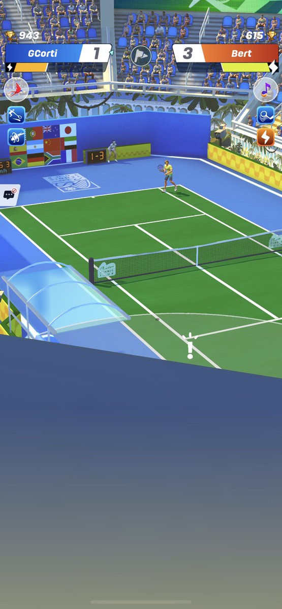 GuillermoCorti's tweet photo. @ClashTennis hey I really love your game but could you please take the flags and the back stand out ? Thanks. https://t.co/fBO3dxWFwI