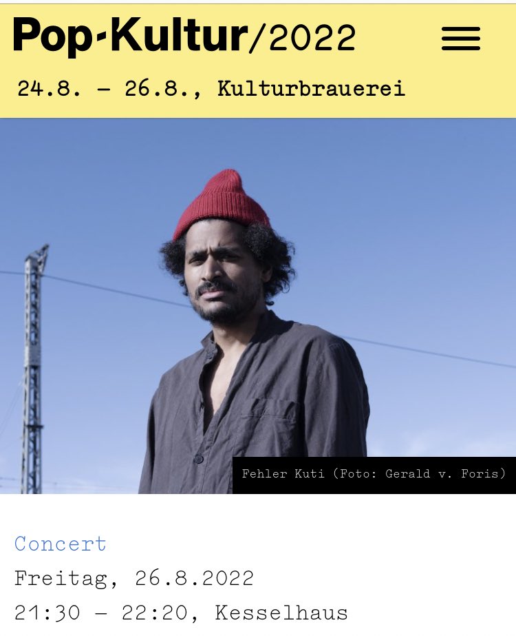 Fehler Kuti will play @popkulturberlin
