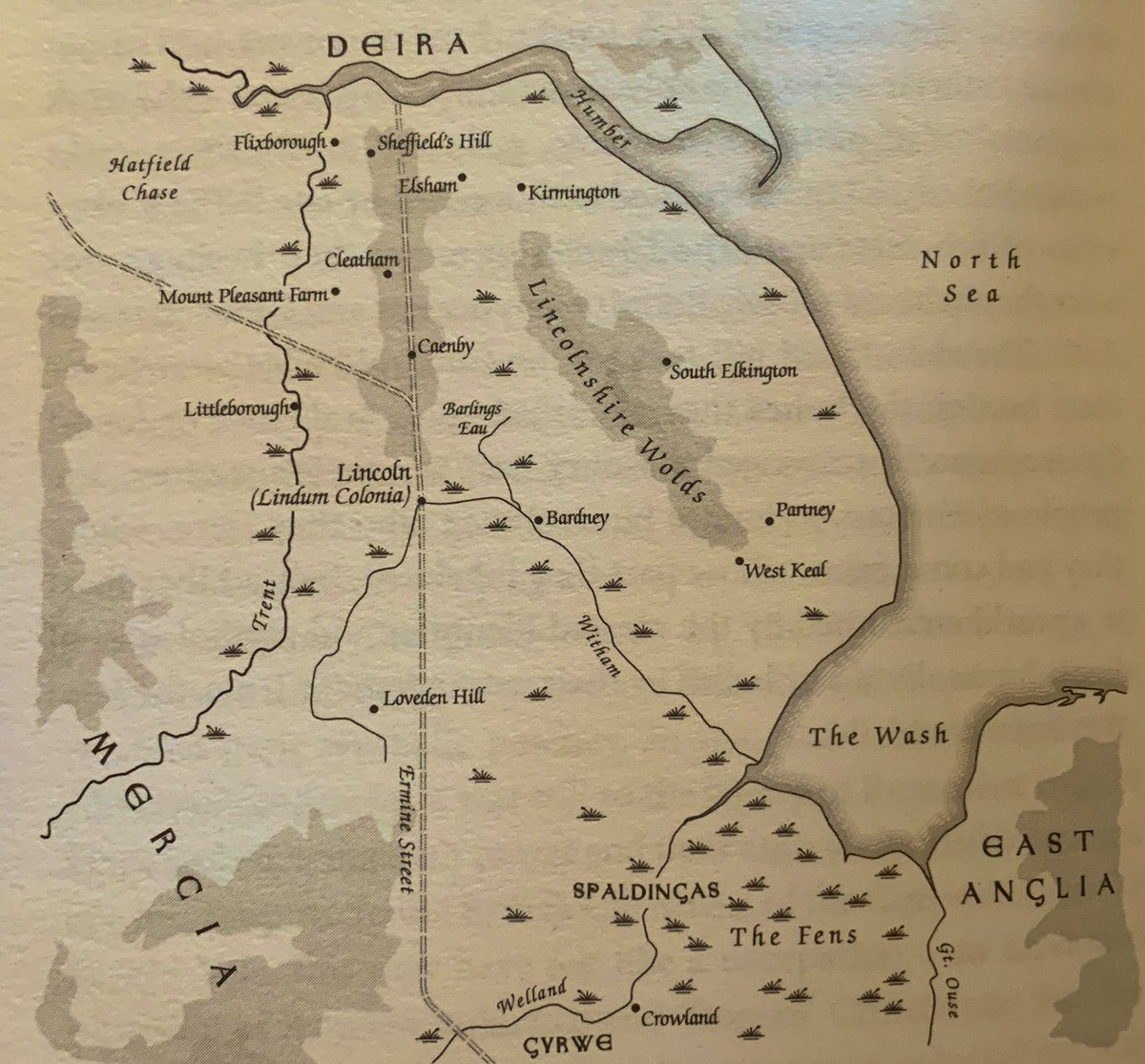 Lindsey, North #Lincolnshire, was hemmed in by river, sea and marsh. Its identity encompassed the gods and heroes of Northern Europe, the exploits of Arthur and early Christianity. Subject to tug of war between Mercia and Northumbria, was lost to the former in the C7 #LostRealms