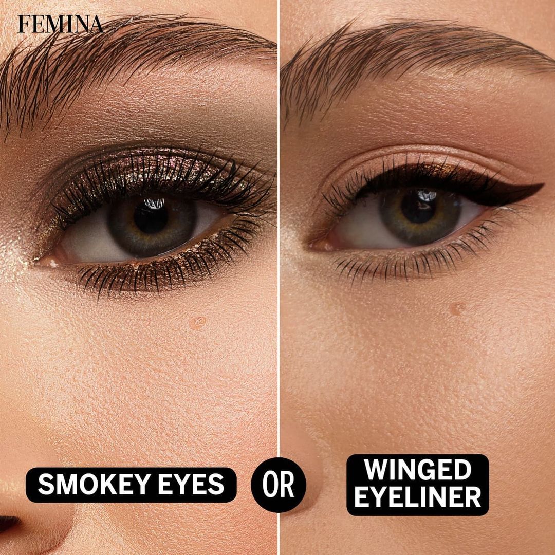 FeminaIndia's tweet photo. Which type of eye makeup do you prefer?
Let us know down below in the comments

#smokeyeyes #wingedeyeliner #xoommakeup #brownsmokeyeyes #metalliceyeliner #makeup101 #easysmokeyeyes #makeuptutorial #beauty #cosmetics #flawless #instabeauty #beautypicks #beautytips #feminaindia https://t.co/w2c9fMYiJB
