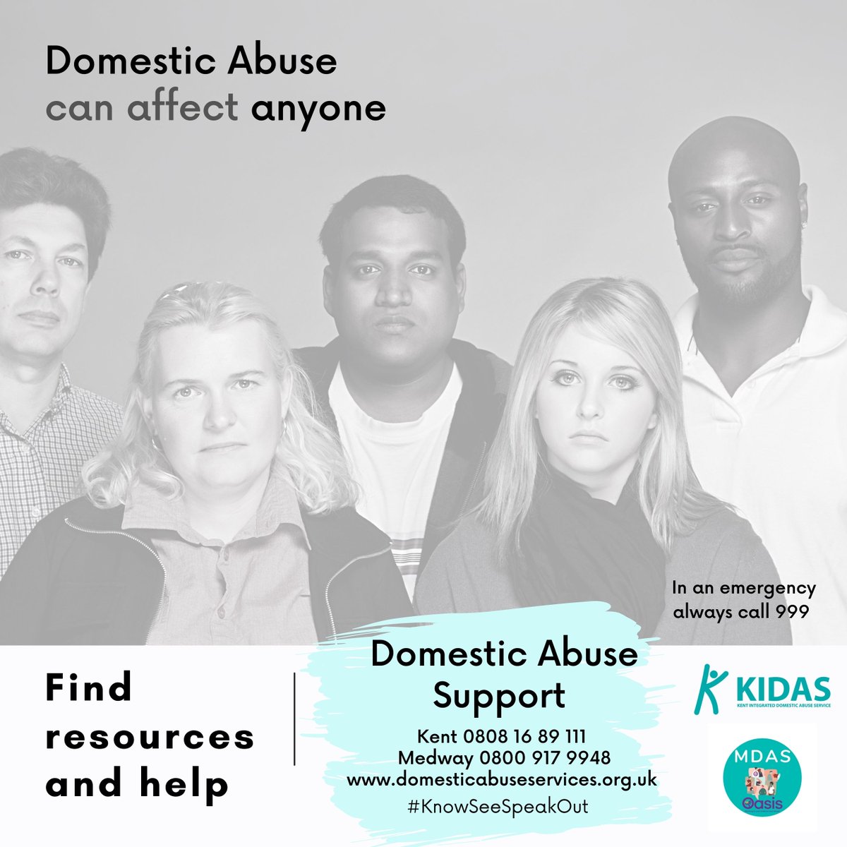 If you or someone you know is experiencing #DomesticAbuse help is available from #Kent and #Medway support services.
⚠️In an emergency always call 999
Kent: 0808 16 89 111
Medway: 0800 917 9948
domesticabuseservices.org.uk
#KnowSeeSpeakOut