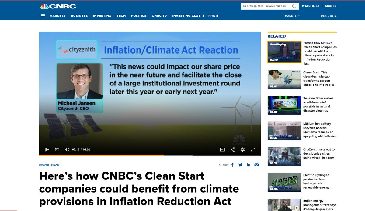 Cityzenith5D's tweet photo. We were featured on CNBC's Power Lunch yesterday, they were following up on tech start ups most likely to benefit from Biden's Inflation Reduction Act which includes the largest investment in climate change US history https://t.co/dKtkQh5T2S #CleanCitiesCleanFuture #digitaltwins https://t.co/OHSYyLfRgt