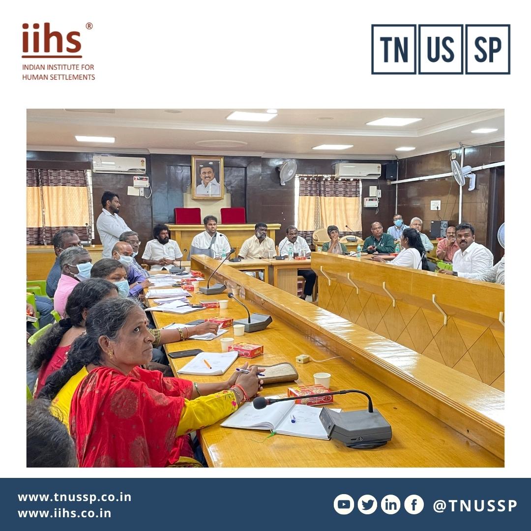 TNUSSP's tweet photo. IIHS-led #TNUSSP and @chennaicorp are working on a demo project to identify efficient O&M models for 11 #communitytoilets. Recently an orientation was conducted, where #GCC officers & councillors watched a film on the demo process and discussed the same. https://t.co/LK1RRqLQvb