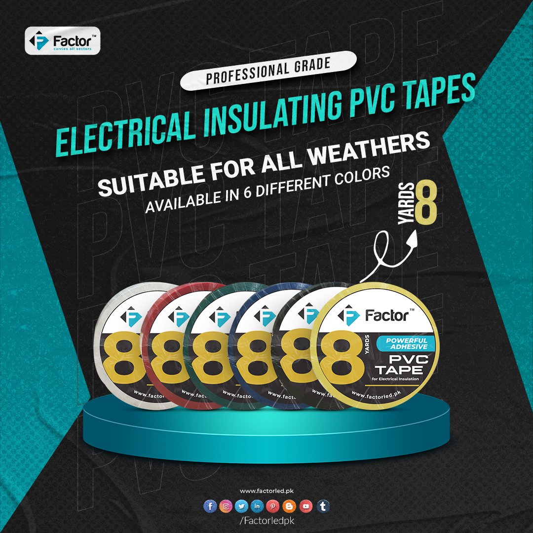 Factorledpk's tweet photo. This multipack of PVC electrical insulation tape is perfect for wires and other components.
Buy Now at https://t.co/7XSSddytbk or π +92 330 2525290 | +92 322 8256205
#FactorLEDpk #LEDlights #LEDbulbs #OutdoorLighting #IndoorLighting #HomeLighting #FactoryLighting https://t.co/kQDDUGiRW3