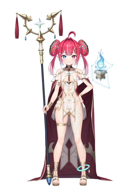 Vtuber「めら・α・いーにす」さんの妖精化をお手伝いしました。枚目は色々厳しいと思われる元デザインです。 
