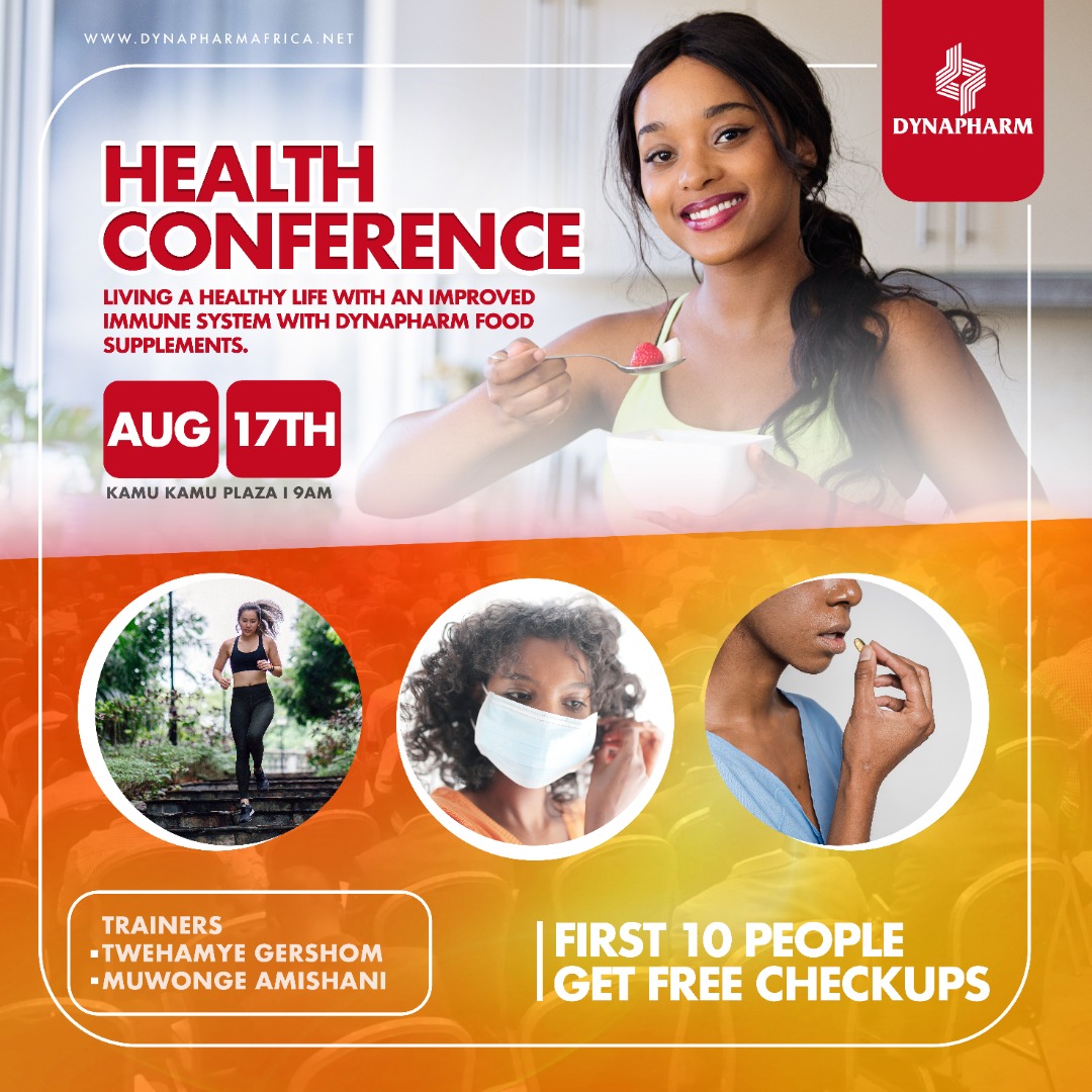 dynapharmugand1's tweet photo. Our super #health #Conference is on again. Good health is central to human #happiness and #Wellbeing that makes an important contribution to #prosperity and #wealth .

📌Come attend a mega Health Conference on the 17th /8/2022 at KAMU KAMU Plaza, ⏰9am &amp; live healthy
#Dynapharm https://t.co/pull8MPikQ