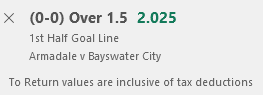 Footyprof1t's tweet photo. Live: 1st half has just started
Australia Armadale vs Baywater City 1H over 1.5 goals 
Odds 2.025

Feel good about this, both teams like to score in the first half https://t.co/GDBysJQAxm