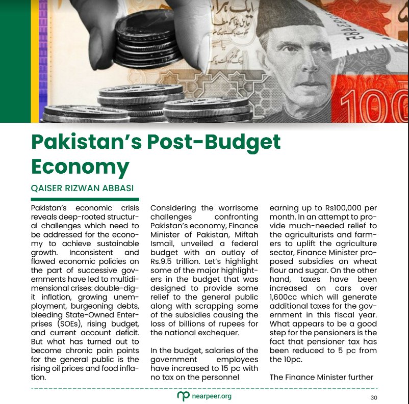qaiserabbasi699's tweet photo. My column published in Nearpeer Magazine.
#Ukraine #economy #Pakistan #Crisis #Debtfree #Oil #inflation #Reform #unemployment #Budget2023 #RupeeVsDollar #ElectionsKE2022 #Elections2022 https://t.co/fYVx7bnjXY
