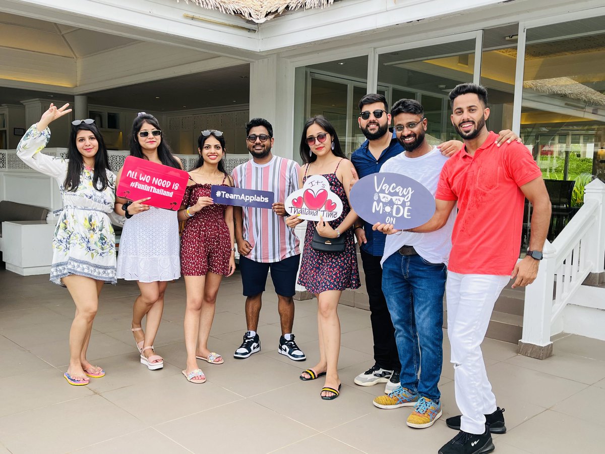 AppLabsAI's tweet photo. Our team is back with a bag full of memories from #Thailand📸
The last 4 days have been enriching, memorable & refreshing as the trip was truly a perfect weekend getaway.
Here is a glimpse of the memorable #vacation together😍
#TeamApplabs #LifeAtApplabs #Applabs https://t.co/s0hMg9a1LB