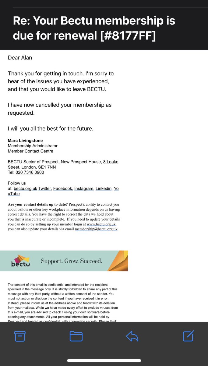 falconhunter30's tweet photo. @bectu you have such a rude membership team. Cancelling my membership without authorisation. That is basically stealing money from me. I was attacked at work and this is how I am treated. #bectu #wemakeevents https://t.co/OrEaNqzpru