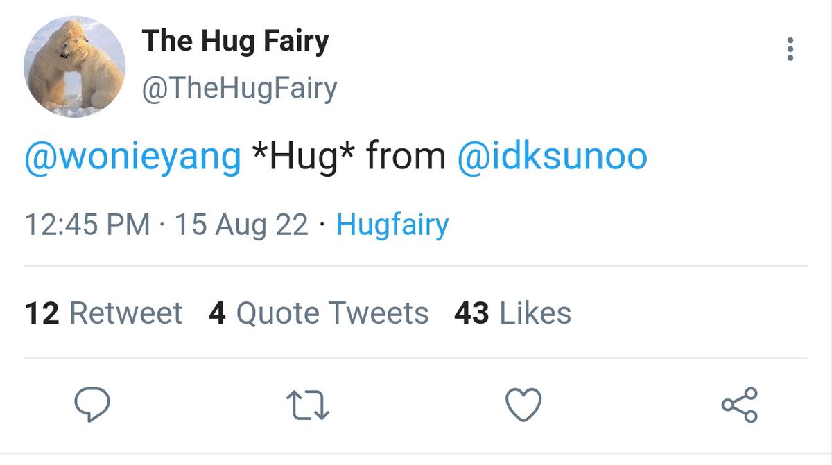 sunoosroses's tweet photo. hug fairy !
a #sunwon few tweets au

where sn sends jw a hug through the hug fairy acc, but then completely forgets to press the send anonymously button. https://t.co/zHZERQU7Ji