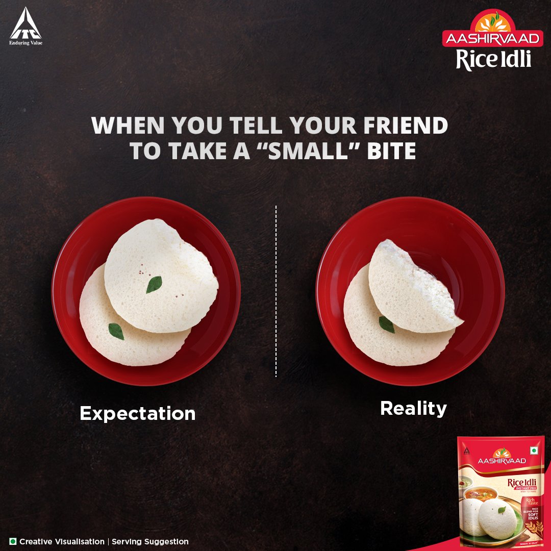 Tag your friend below who takes a bigger bite ALWAYS! 🤭🤭

#Aashirvaad #InstantMixes #RiceIdli #Idli #Instant #ReadyToMix #ExpectationVsReality #SouthIndianFood #Foodie #FoodLover #Yummy #Tasty