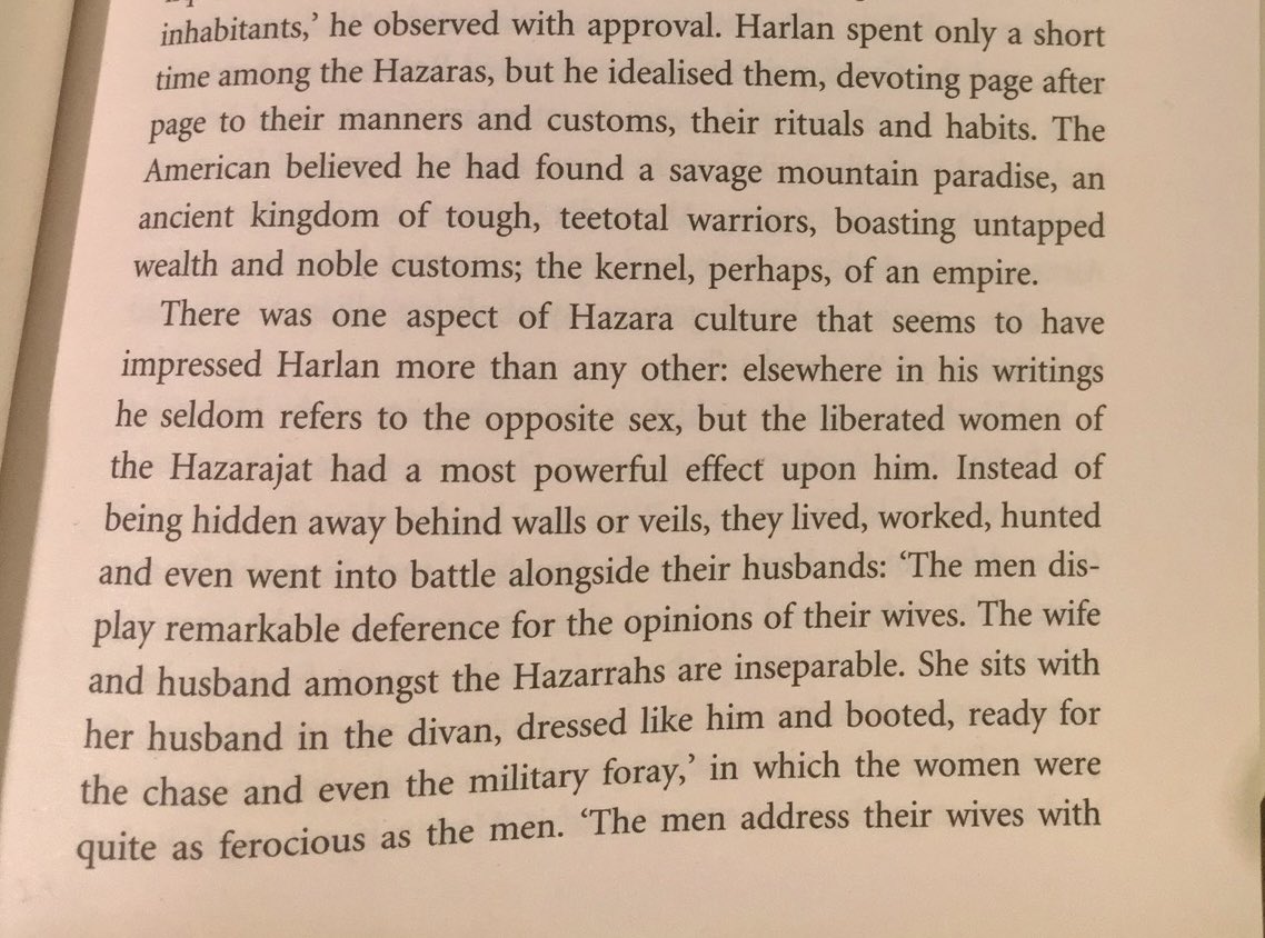 Josiah Harlan, the first American in Afghanistan & his observation of Hazara women. “Instead of being hidden away behind walls or veils, they lived, worked, hunted and even went into battle alongside their husbands” Conservatism & foreign culture was forced upon #Hazaras.