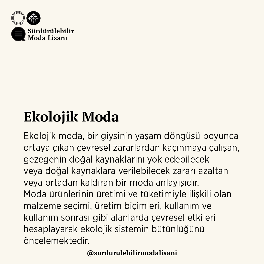 LisanModa's tweet photo. “Ekolojik Moda” hakkında detaylı bilgi için: https://t.co/CFfR560Ckd
#önceyeryüzü #aslındaneyigiyiyoruz #değerleriniüstündetaşı #değerlerinikuşan #doğallifler #doğalboyama #geridönüsüm #iklimkrizi #küreselısınma #Moda #OrganikTekstil #sürdürülebilirmoda #üstdönüşüm #yavaşmoda https://t.co/bAEnbWGyqJ