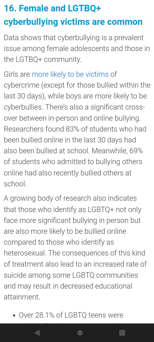 BitchKnitta's tweet photo. @LoriSarian @strangepastry @lazy_lee_ @mshamburt Finally, the last big takeaway from the study which, honestly, isn't much of a surprise, unfortunately 😡

5) Female &amp; LGBTQIA adolescents are often the victims that are MOST targeted.

There's more to see if you'd want:

https://t.co/M3l6jE40OX

Hope this helped! 😊 https://t.co/oXViRjfFqD