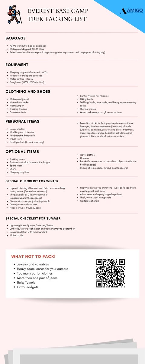 amigotreks's tweet image. Planning a trekking trip in Nepal? Wondering what to pack? This might be the answer you are looking for. Pack list for trekking trips in Nepal. #packlist #trekking #travelblogger #travelphotography #backpacks Only carry what's needed, pack light enjoy the trip.