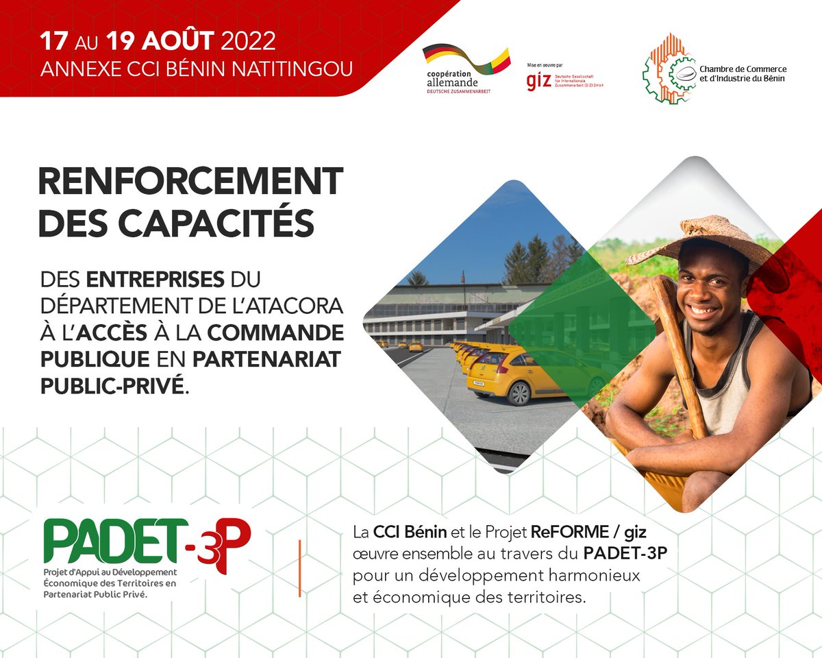 ccibenin's tweet photo. #CCIBENIN: Renforcement des capacités des entreprises du Département de l’Atacora à l’accès à la commande publique en partenariat public-privé https://t.co/FX3rcYHQxG