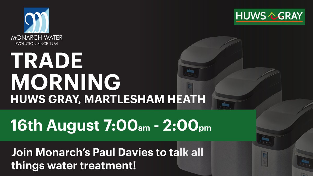 MONARCHWATER's tweet photo. We're @Huws_Gray Martlesham Heath today - come and say hi if you're in the area!

#watertreatment #plumbing #softeners #watersofteners #monarchwater https://t.co/J5FPJTjcTo