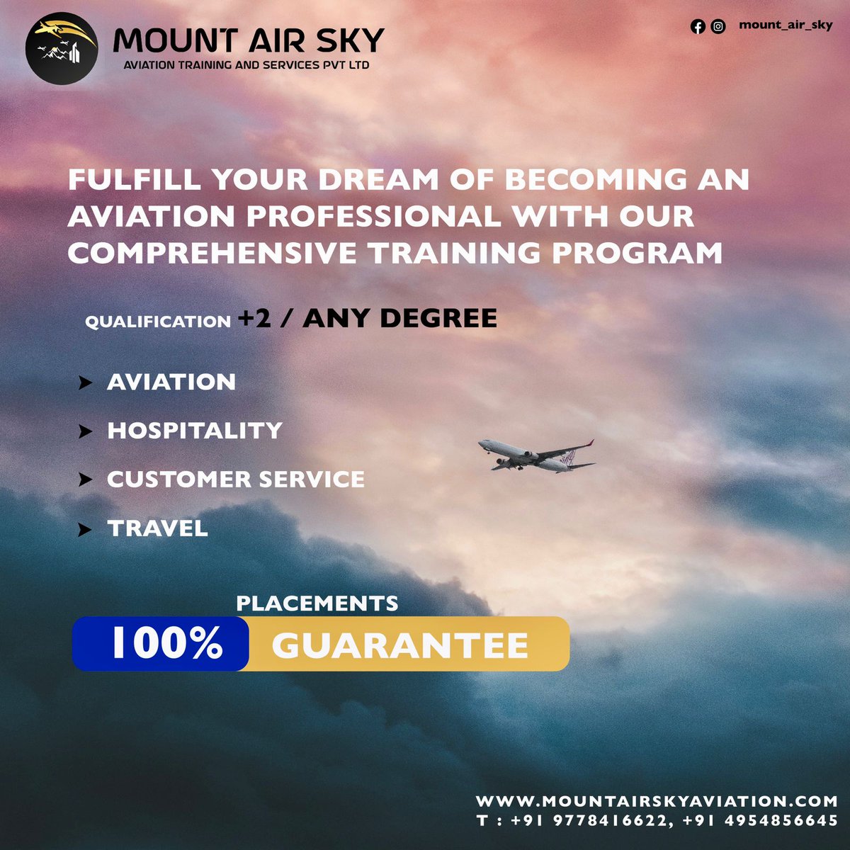 MountAviation's tweet photo. "If you are between 17-27 years, you have pleasing personality then what you all waiting for there is a ..........WAY" https://t.co/yyXSq5slEN