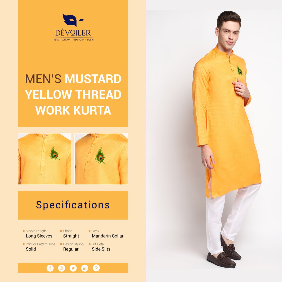 Devoiler99's tweet image. Men's Mustard Yellow Thread Work Kurta
#Devoiler #kurta #kurtamen #kurtaset #kurtapajama