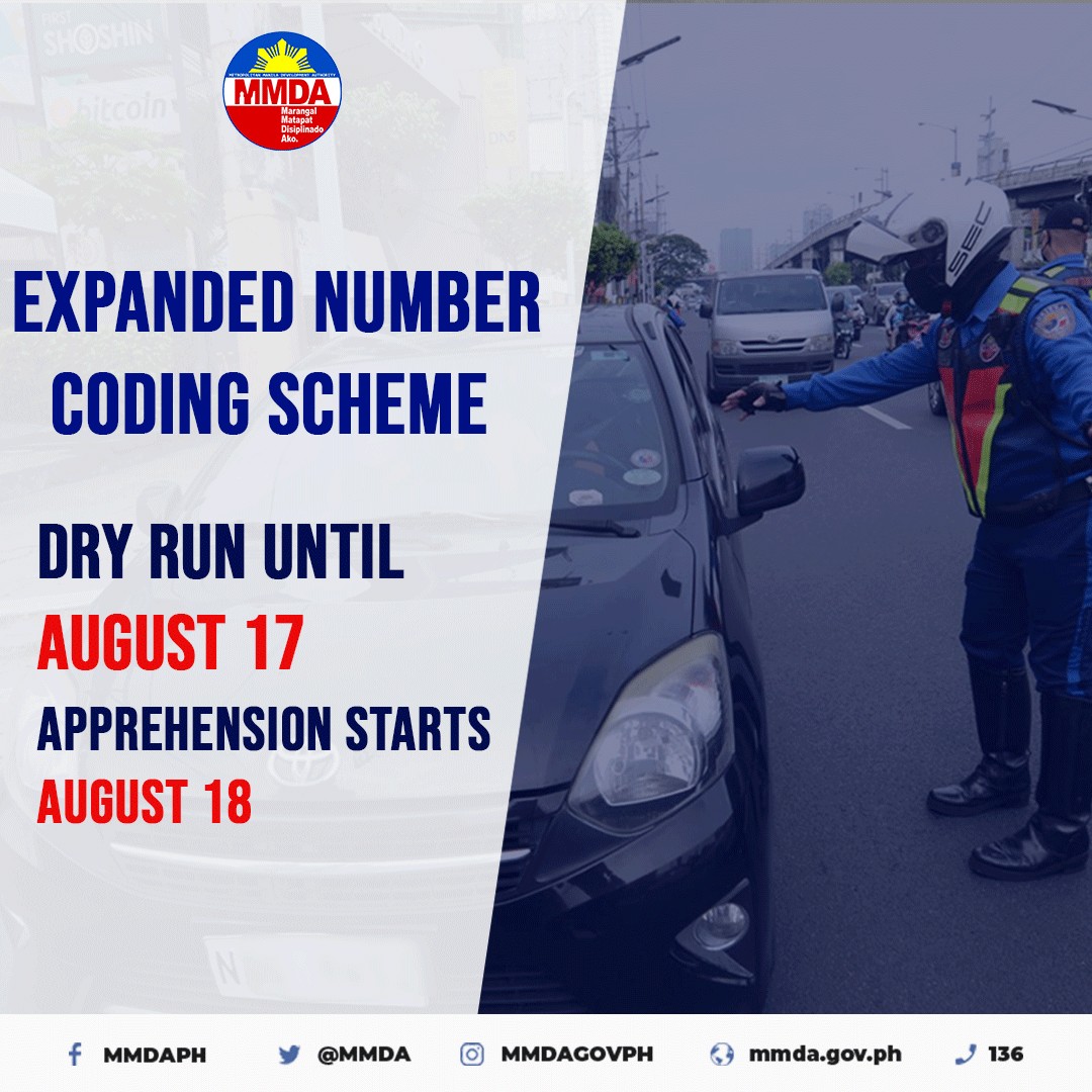 MMDA's tweet photo. (1/4) Sa Day 2 ng Expanded Number Coding Scheme dry run, patuloy ang pagbibigay abiso ng MMDA sa mga motorista tungkol sa bagong oras ng coding.

Ngayong umaga lamang, umabot sa 2,939 ang sinitang motorista sa EDSA at iba pang pangunahing lansangan sa Metro Manila.
#mmda https://t.co/RwAJG4nxGP