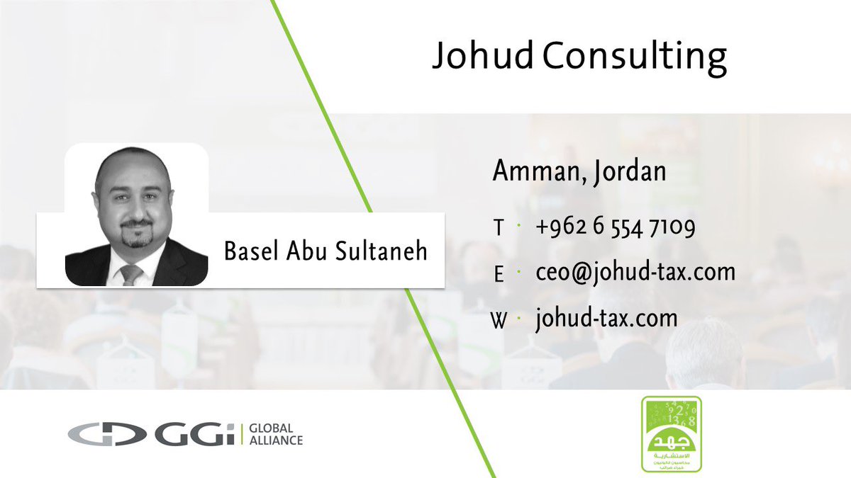 GGI_GA's tweet photo. Welcome to Johud Consulting, our new member firm from Amman!

Check their website at >> https://t.co/Gp2FQl1cVW

#ggi #gginewmember https://t.co/po7Kadx7ol