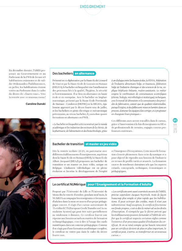 TeachTrans_EU's tweet photo. On parle de nous ! 🤩
Notre formation #NUMEFA se retrouve dans le magazine #STUDÉO ! https://t.co/v5wIY2cRJ5