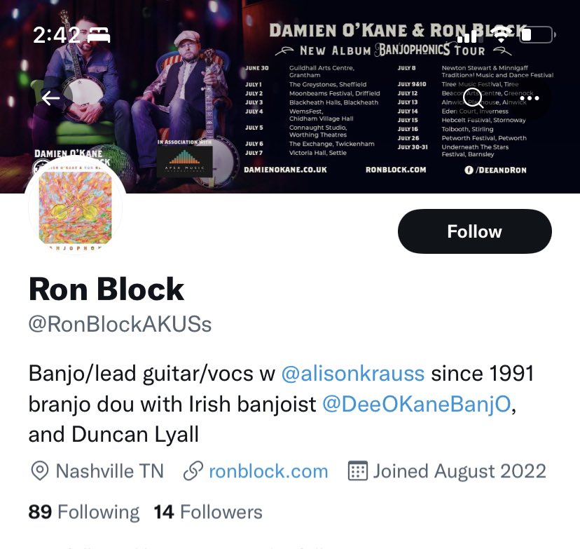 Ron Block tweet media