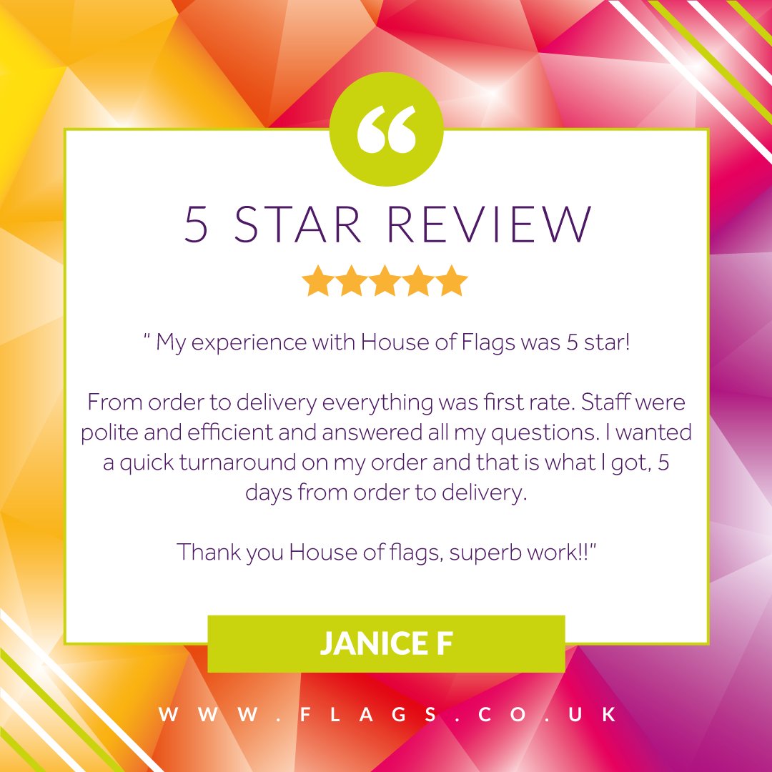 house_of_flags's tweet photo. Starting a Tuesday morning with some very kind feedback from a valued client is wonderful.

Thank you Janice - we really appreciate you coming to us with this enquiry and we look forward to working with you again soon

#customerservice #thankyou https://t.co/FievUH2zvJ
