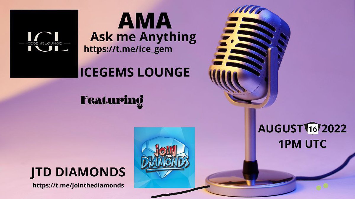 jointhediamonds's tweet photo. 🔥 Upcoming JTD DIAMONDS 

✅ Event: JTD DIAMONDS 
AMA
✅ Where: https://t.co/AIyND9MQKk
✅ When: TUESDAY 16TH August
1:00PM UTC
✅ Prize: BNB GIVEAWAY 
👉TG: https://t.co/qC5Miir8F2
👉Web:https://t.co/ANck2nwPoV https://t.co/9zrS5TTew7