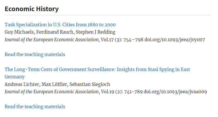 ImranRasul3's tweet photo. New virtual issue of @JEEA_News published. Curated by former editor Paola Giuliano. Papers on social norms, political economy and economic history. All papers with teaching materials, and free access to all featured papers. Ideal for courses for the fall!
https://t.co/3S7vS09cC4 https://t.co/rr1EaNNOSh