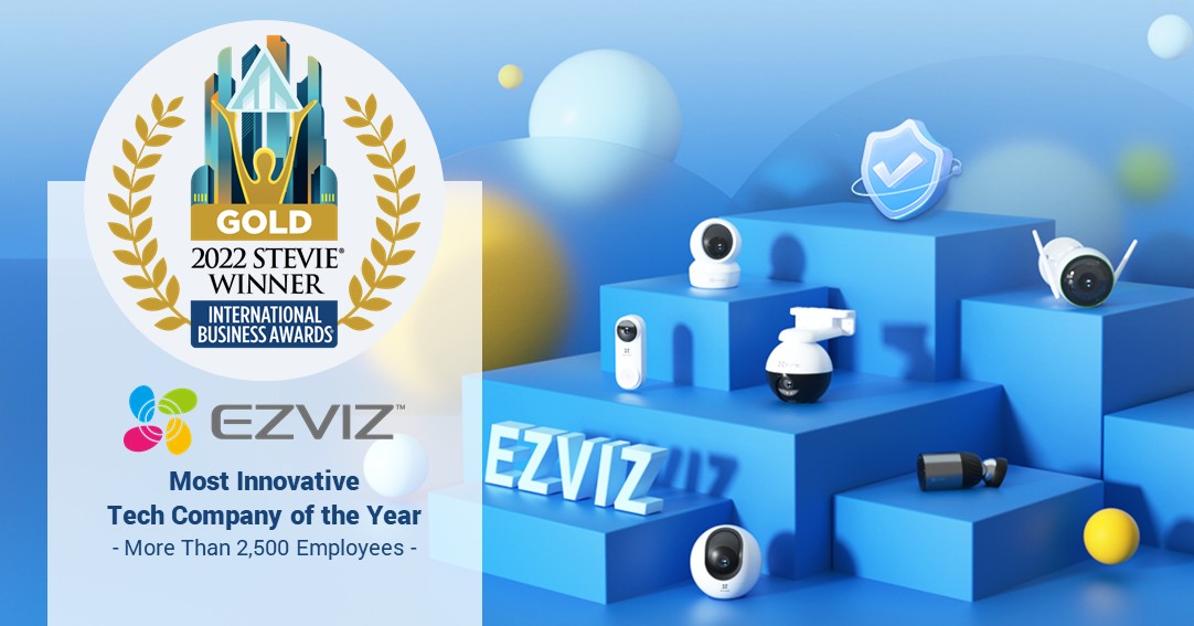 ezvizeurope's tweet photo. Standing out from more than 3,800 nominations across 67 nations and regions, EZVIZ takes home the gold medal in the category of most innovative tech company of the year from the 2022 Stevie International Business Awards🎉🏆

#StevieInternationalBusinessAward #TechCompanyoftheYear https://t.co/4WnKo6sgTs