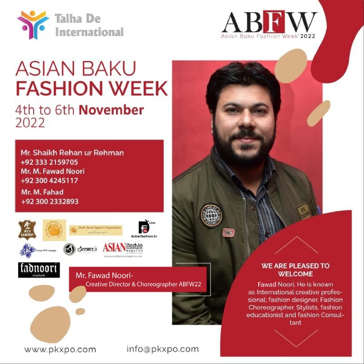 fadnoori1's tweet photo. Feeling Excited: appointed Creative Director &amp; choreographer of ABFW 22

In Baku Azerbaijan dont miss this , 3 days of trade fair and fashion week
@asianbfw https://t.co/tMz1vi3B6Y 
#fashionstyle #fashionweek #baku #tradefair #exhibition #music #explore 
 #paidpartnerships https://t.co/a8IZryJLlq